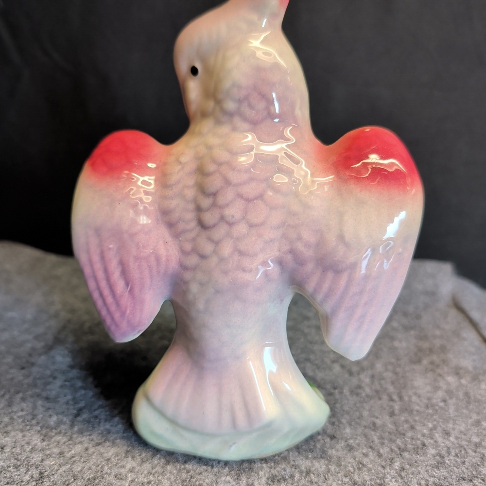Pink and White Ceramic Bird Figurine - Picture 4 of 10